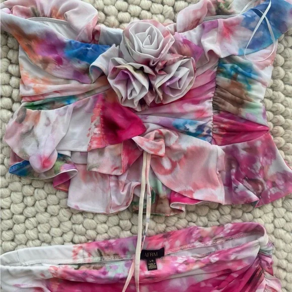 AFRM Pink and Orange Floral Set REVOLVE - Picture 15 of 16